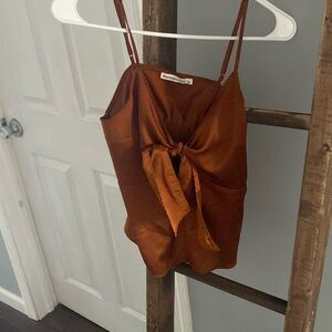 Burnt Orange Satin Abercrombie Tank